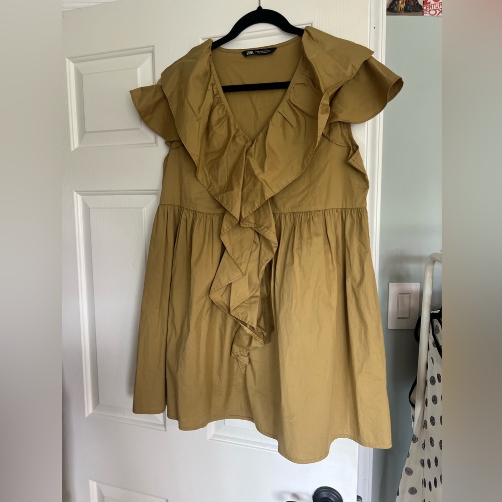 Olive Green Dress. Slight Staining.